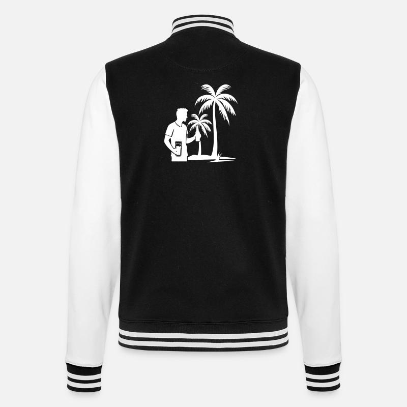Palm Tree Holiday Drinking - College Sweat Jacket - black/white