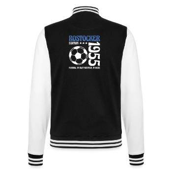 Rostock Birthday 1955 Football Gift - College Sweat Jacket - black/white - Back - Marisol (170cm)