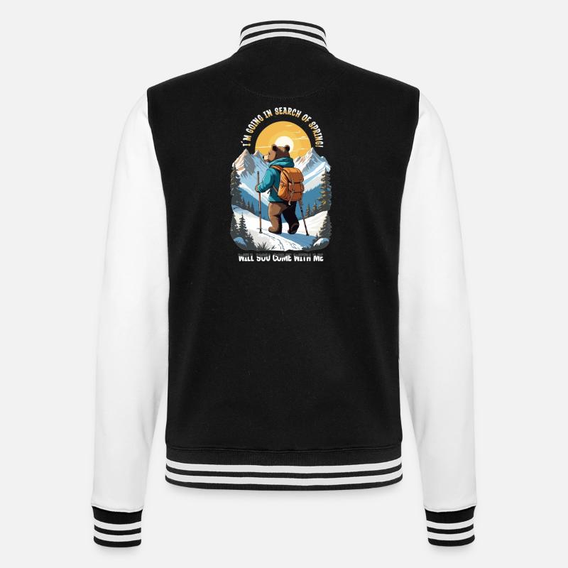 L’ours cherche le printemps - Veste Teddy - noir/blanc