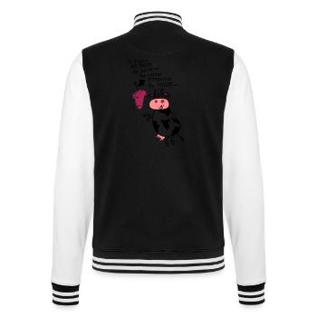 humour alcool raisin boire bretagne vache raisin1 - Veste Teddy - noir/blanc - Dos - Marisol (170cm)