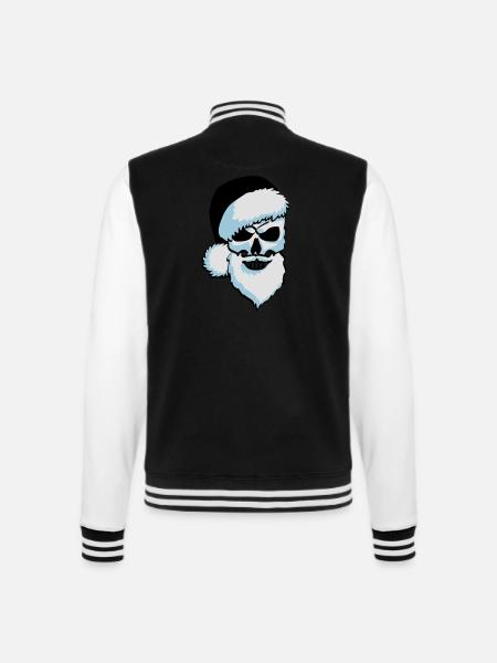 Totenschädel Weihnachtsmann - College-Sweatjacke - Schwarz/Weiß