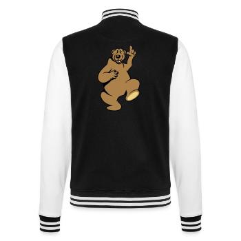 Bear happy funny - College Sweat Jacket - black/white - Back - Marisol (170cm)