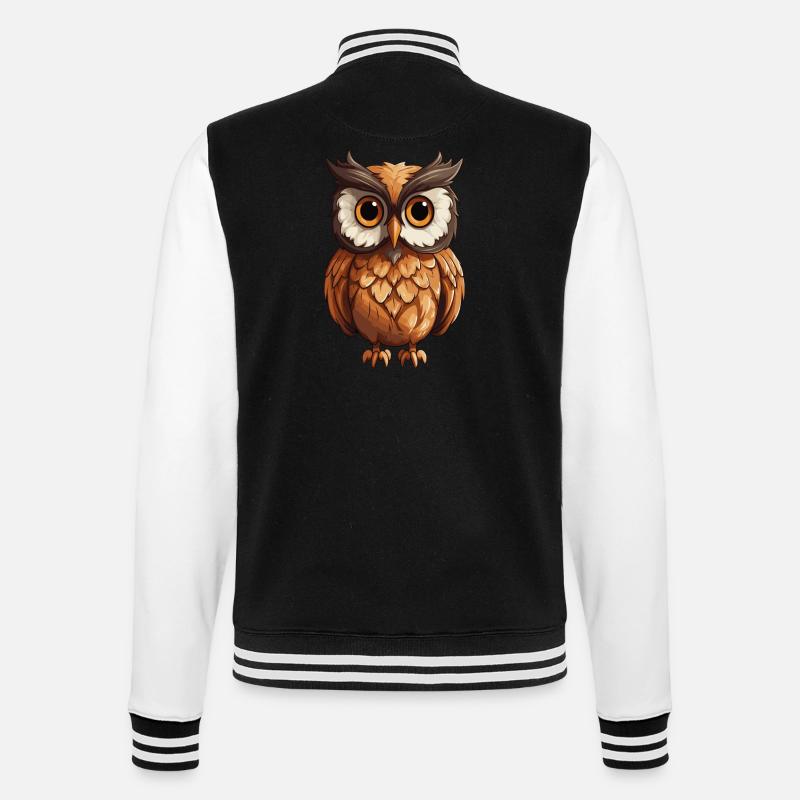 Eule - College-Sweatjacke - Schwarz/Weiß