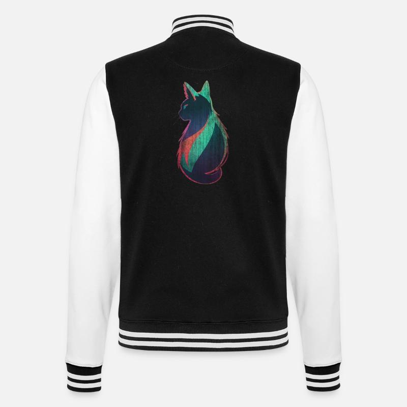 Art de chat au néon - Veste Teddy - noir/blanc