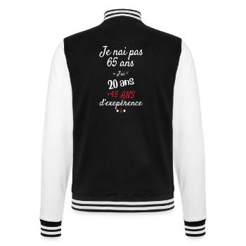 Ich habe kein Geschenk zum 65. Geburtstag - College-Sweatjacke - Schwarz/Weiß - Hinten - Marisol (170cm)