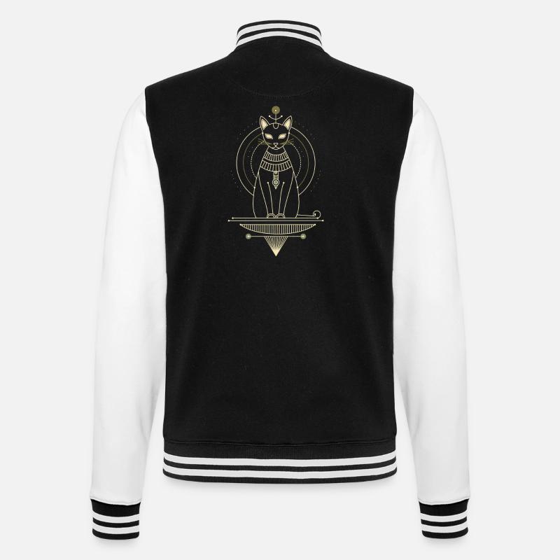 Chat égyptien Bastet - Veste Teddy - noir/blanc