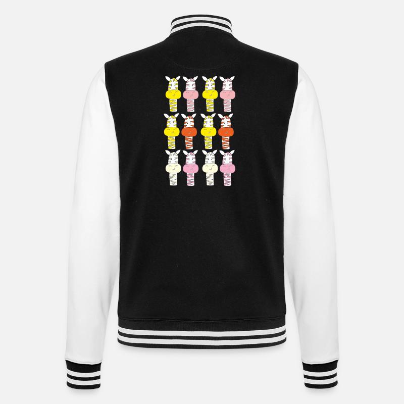 Zebra Pattern - College Sweat Jacket - black/white
