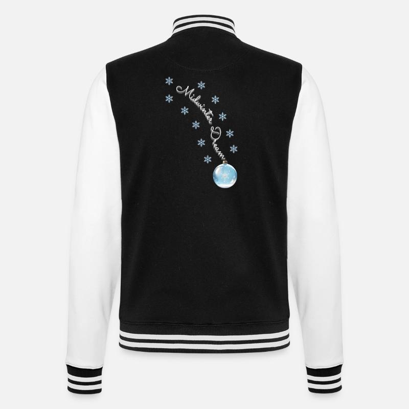 Winter Dreams - Magische Weihnachtskugel - College-Sweatjacke - Schwarz/Weiß