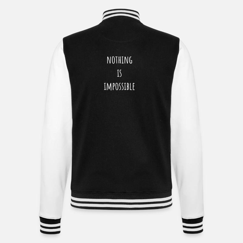 Nothing Is Impossible Impossible - College Sweat Jacket - black/white