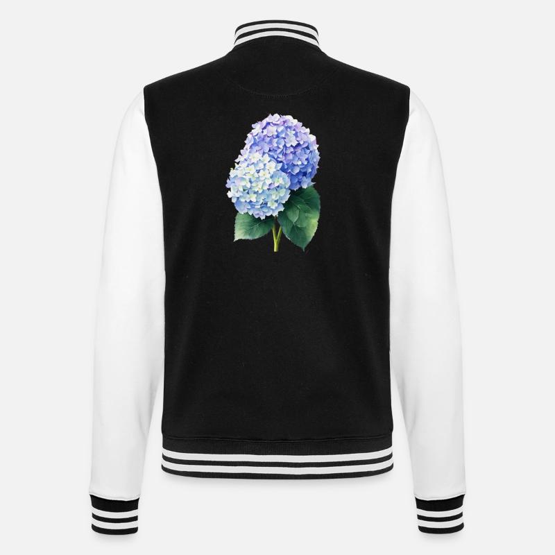 Hydrangea - College Sweat Jacket - black/white