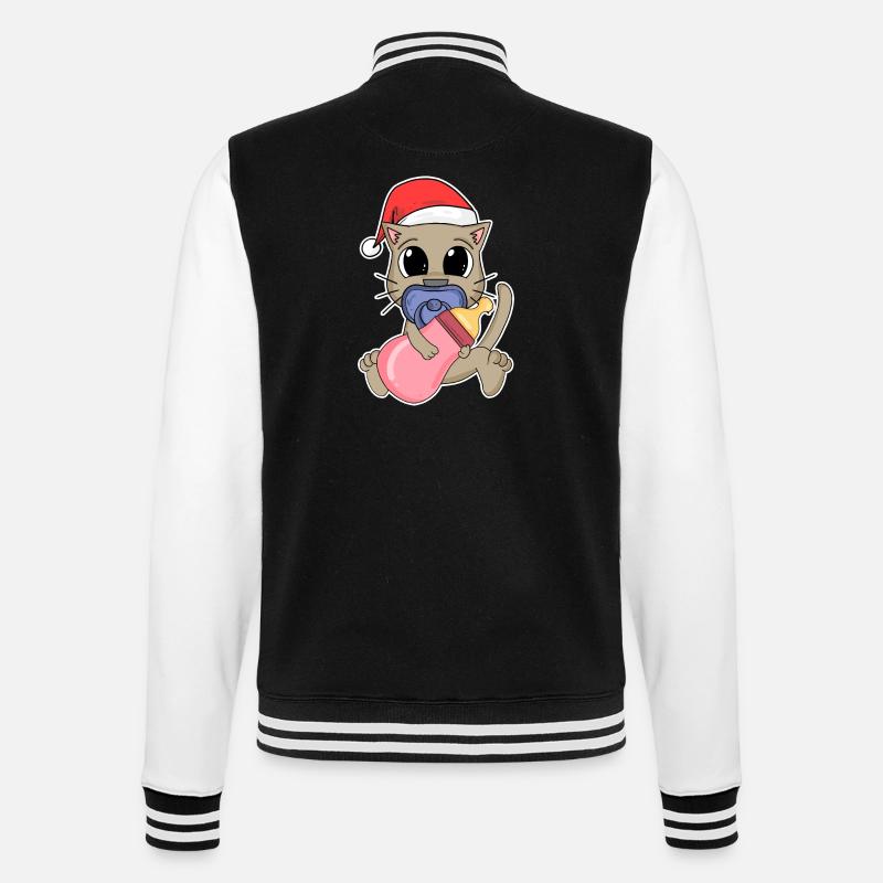 Chat Bébé Noël - Veste Teddy - noir/blanc