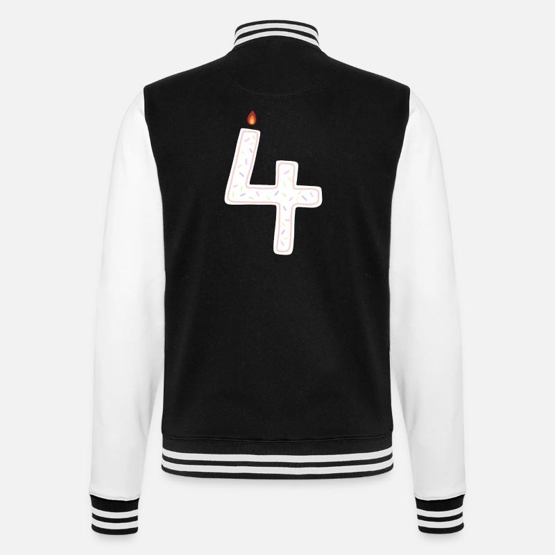 Conception de bougie festive numéro quatre - Veste Teddy - noir/blanc