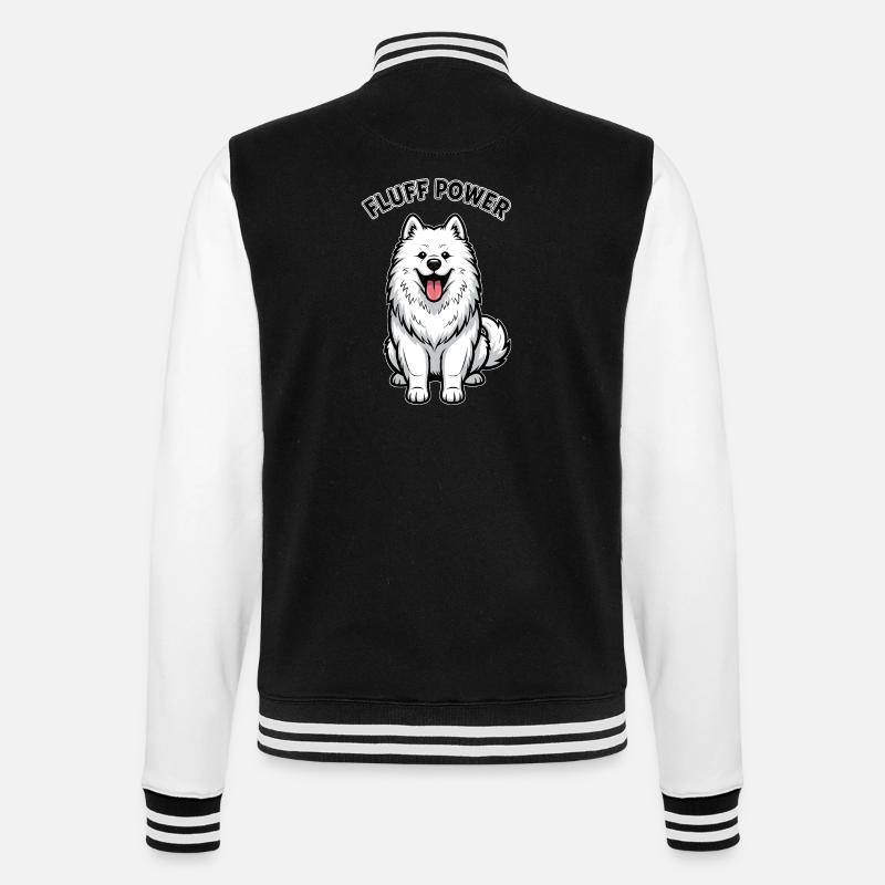 Samoyed Fluff Power Cute Fluffy - College Sweat Jacket - black/white