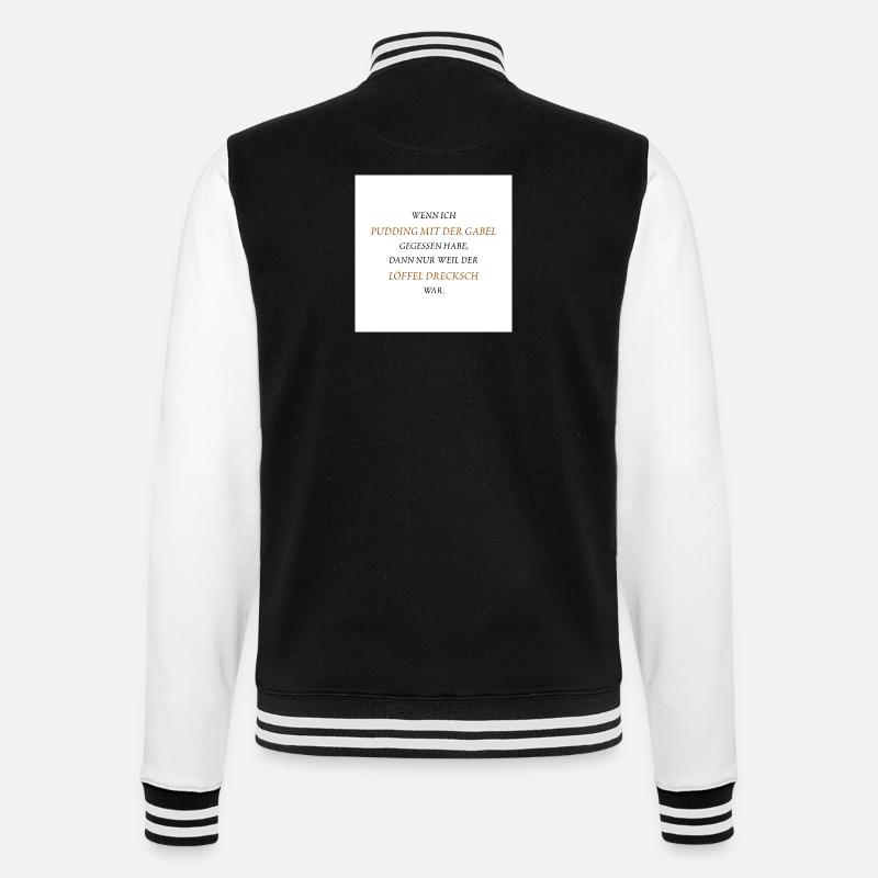 Pudding with a fork - College Sweat Jacket - black/white