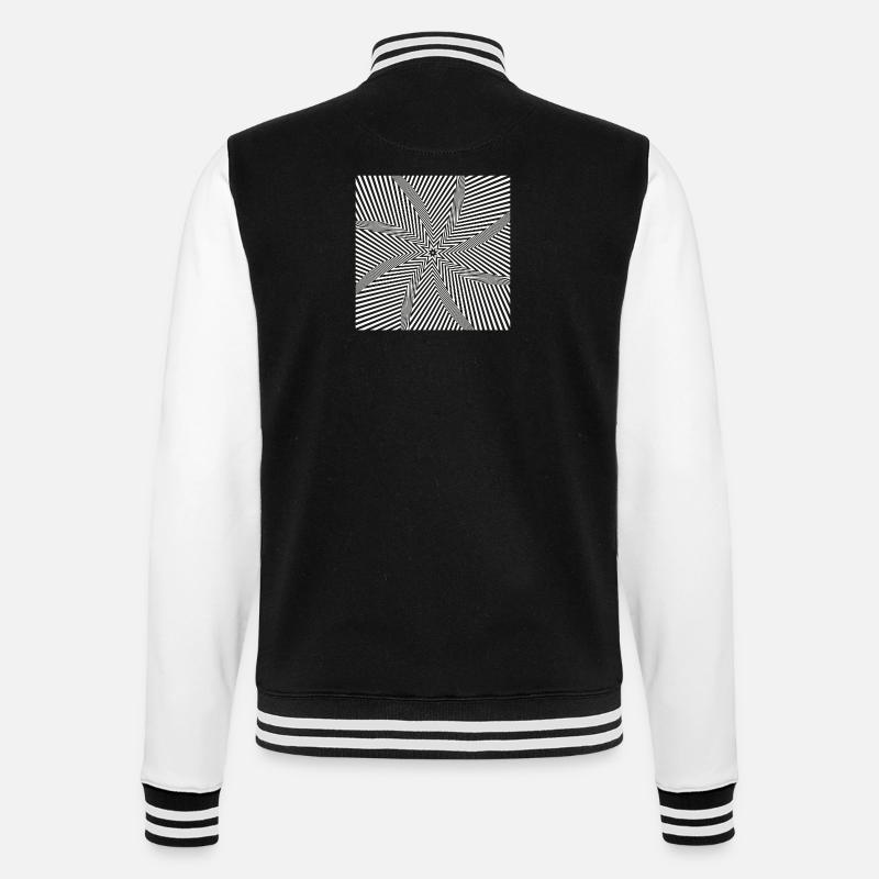 Starburst optisches Labyrinth - College-Sweatjacke - Schwarz/Weiß