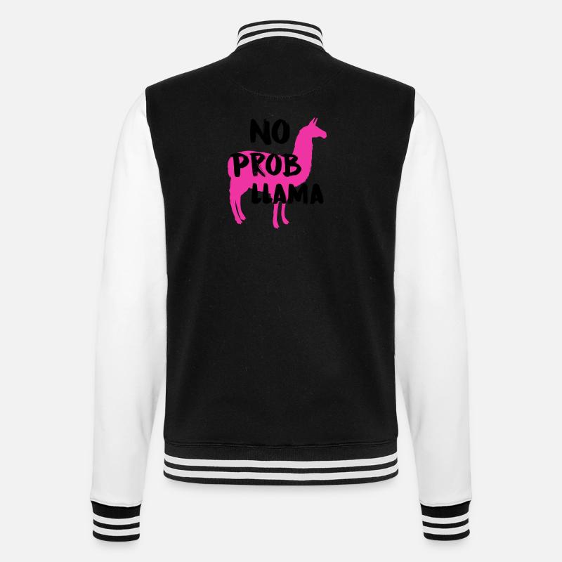 No prob llama - College-Sweatjacke - Schwarz/Weiß