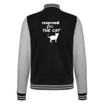 reserved for the cat - College-Sweatjacke - Schwarz/Grau meliert - Hinten - Marisol (170cm)