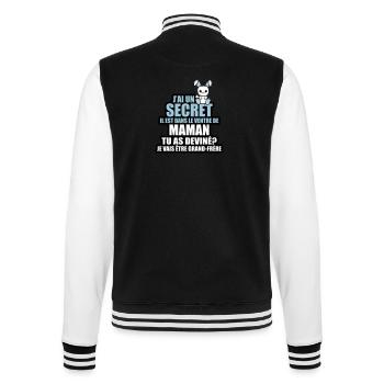 j'ai un secret je vais être grand-frère - Veste Teddy - noir/blanc - Dos - Marisol (170cm)