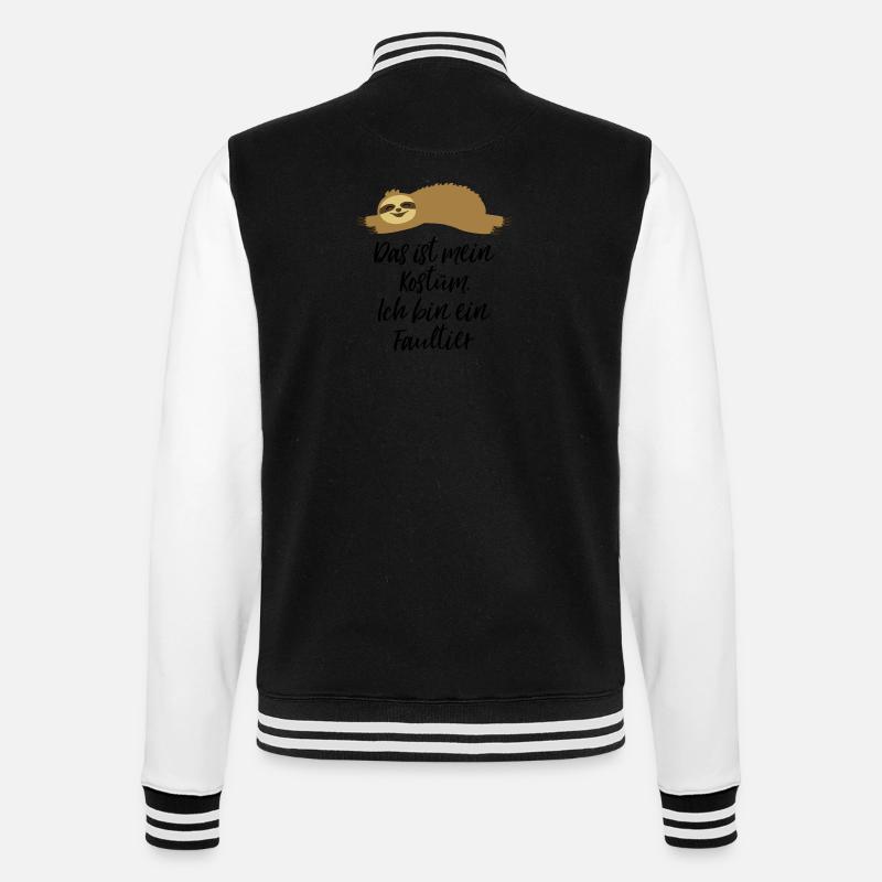 Faultier Kostüm - College-Sweatjacke - Schwarz/Weiß