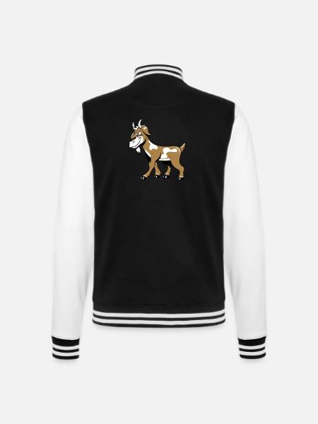 Goat kind lys - College Sweat Jacket - black/white