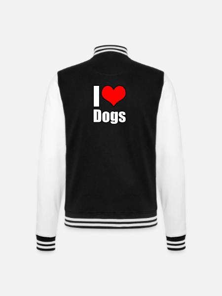 I love Dogs - College-Sweatjacke - Schwarz/Weiß