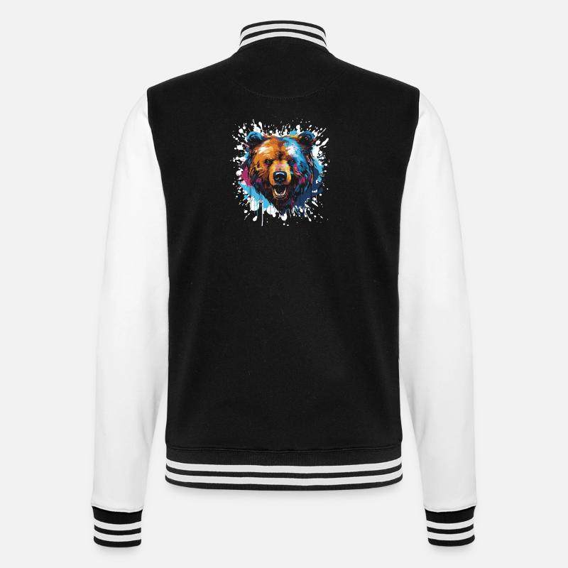 bär - College-Sweatjacke - Schwarz/Weiß