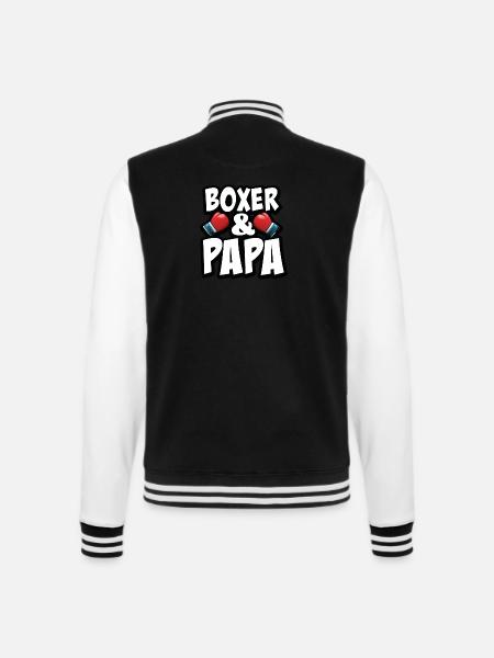 Papa Boxer Geschenk - College-Sweatjacke - Schwarz/Weiß