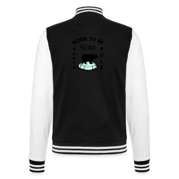 Polar Bear Wilderness Antarctica - College Sweat Jacket - black/white - Back - Marisol (170cm)