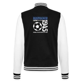 Rostock Birthday 1945 Football Gift - College Sweat Jacket - black/white - Back - Marisol (170cm)