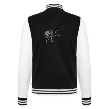 Oktopus Angelhaken Angler Am Haken Kampf Gefangen - College-Sweatjacke - Schwarz/Weiß - Hinten - Marisol (170cm)