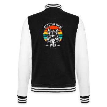 Best Cat Mom Maine Coon retro Katze Wilsigns - College Sweat Jacket - black/white - Back - Marisol (170cm)