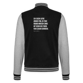 Zitieren - College-Sweatjacke - Schwarz/Grau meliert - Hinten - Marisol (170cm)