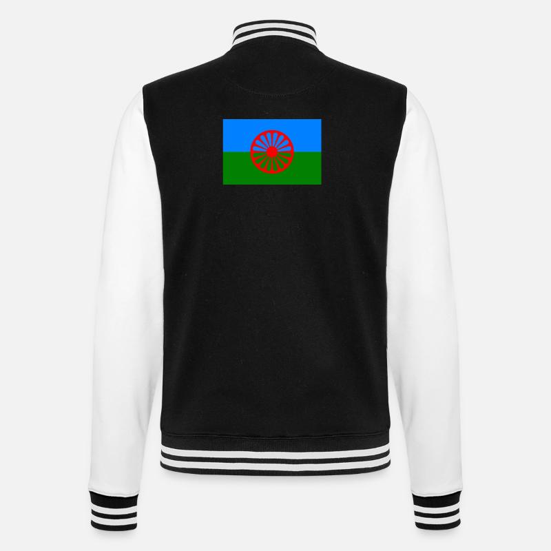 Drapeau du peuple rom - Veste Teddy - noir/blanc