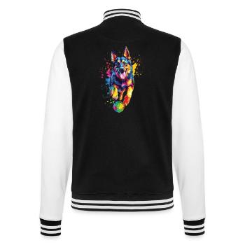 Deutscher Schäferhund - College-Sweatjacke - Schwarz/Weiß - Hinten - Marisol (170cm)