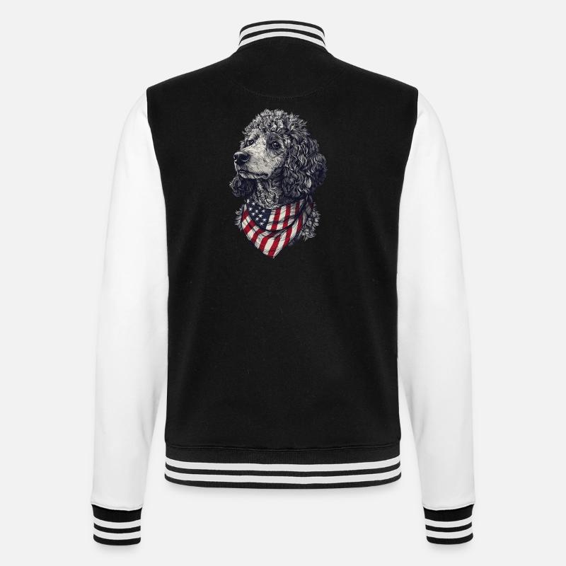 Pudel - College-Sweatjacke - Schwarz/Weiß