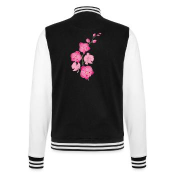 ORCHIDÉES fleur - cadeau d'amour - rose rose - Veste Teddy - noir/blanc - Dos - Marisol (170cm)