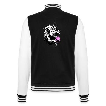 Pork horn with cotton candy - College Sweat Jacket - black/white - Back - Marisol (170cm)