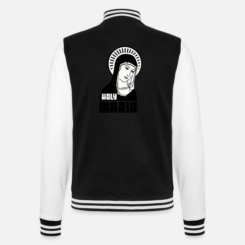 Holy Maria - College-Sweatjacke - Schwarz/Weiß