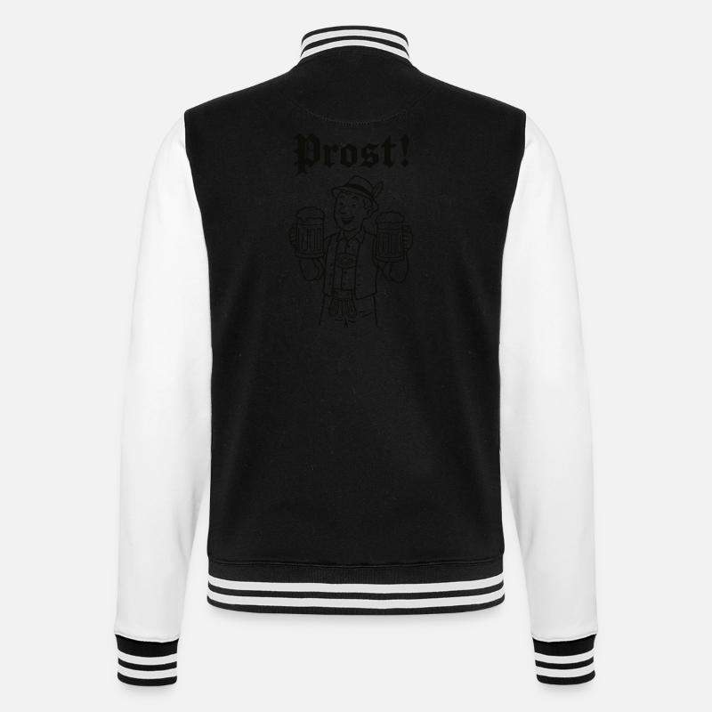 Bierjunge - College-Sweatjacke - Schwarz/Weiß