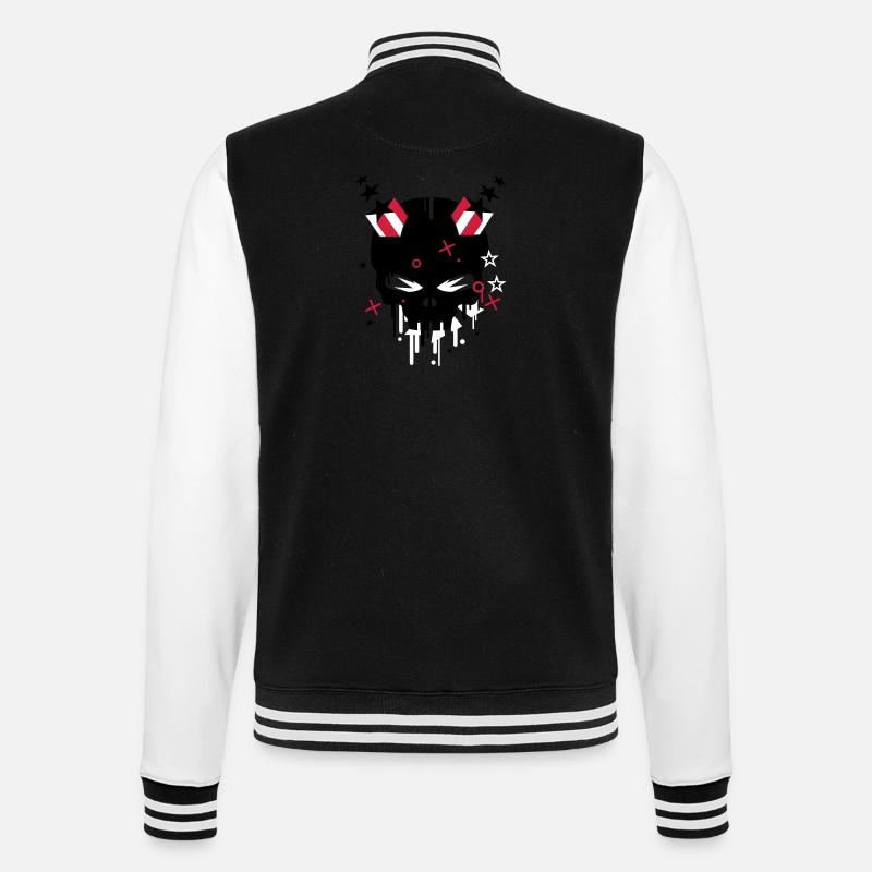 Devilskull with stars - College Sweat Jacket - black/white