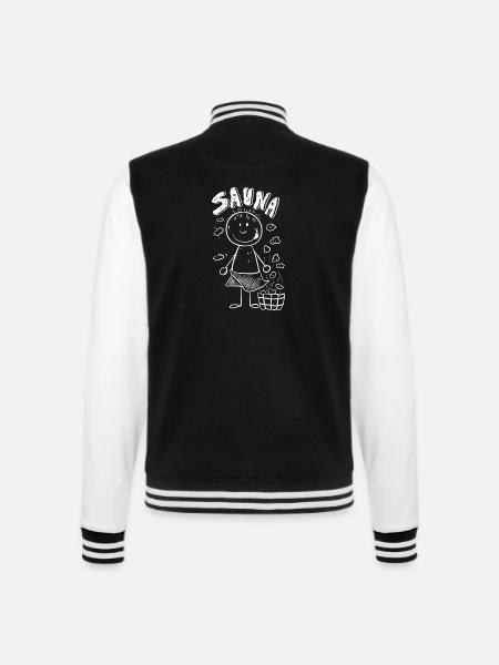 Dampf Sauna Strichmännchen - College-Sweatjacke - Schwarz/Weiß
