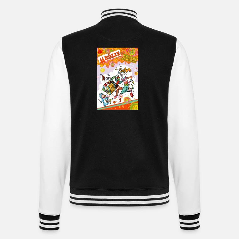 Kölner Karneval Farbenfest Alaaf - College-Sweatjacke - Schwarz/Weiß