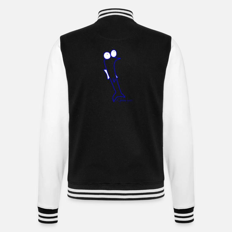 Plötzfisch - Piscis Rutilus - College-Sweatjacke - Schwarz/Weiß