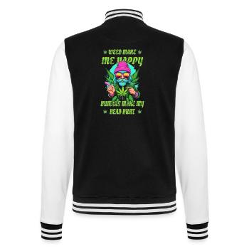 L’herbe me rend heureux... - Veste Teddy - noir/blanc - Dos - Marisol (170cm)