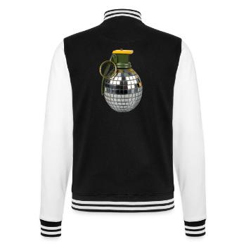 Disco-Granate, Tanzbombe, Party-Detonator, - College-Sweatjacke - Schwarz/Weiß - Hinten - Marisol (170cm)