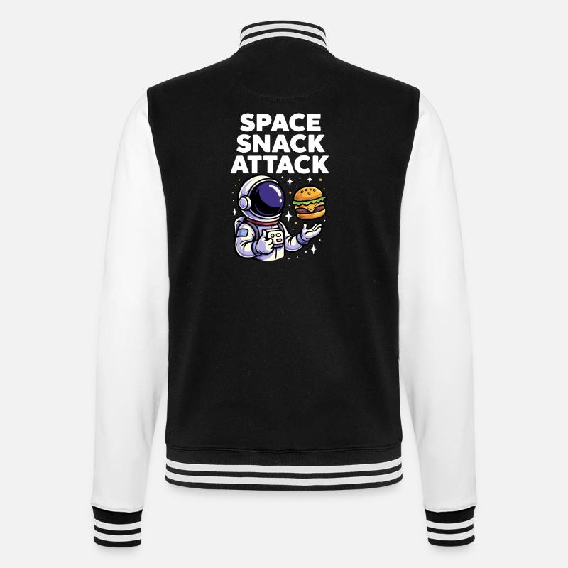 Burger d'astronaute, snack spatial, attaque - Veste Teddy - noir/blanc