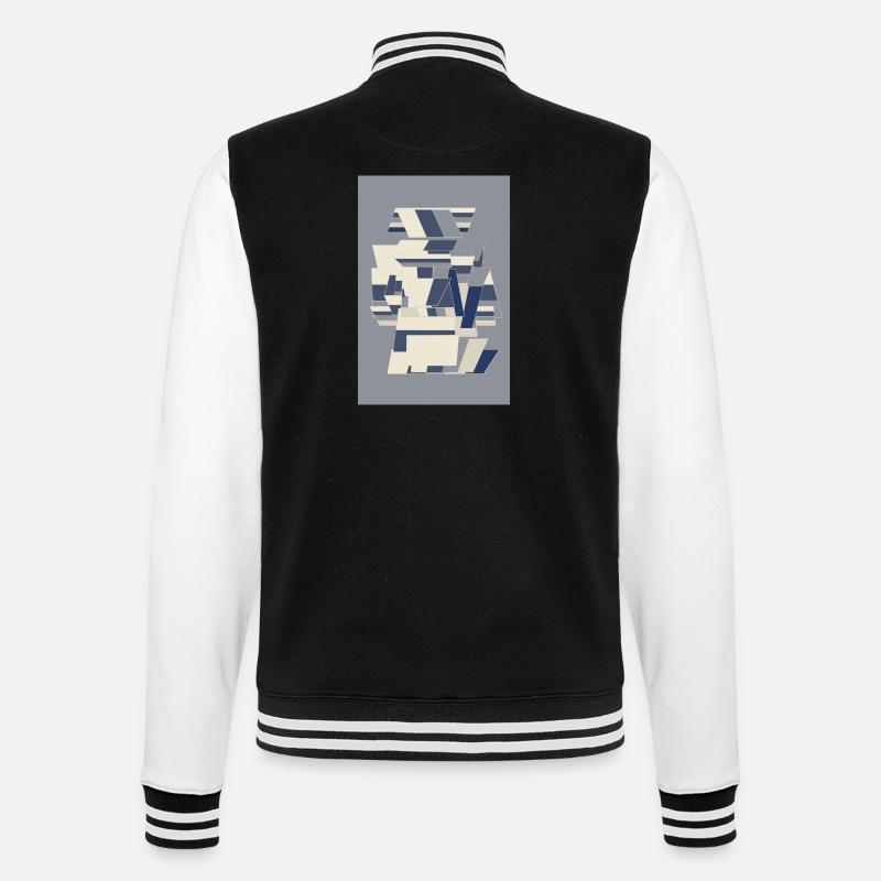 Blue Robot Warrior - College Sweat Jacket - black/white
