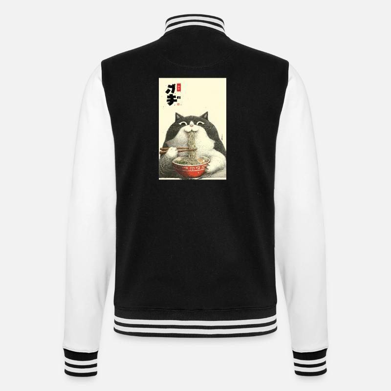Neko Ramen Slurp de chat - Veste Teddy - noir/blanc