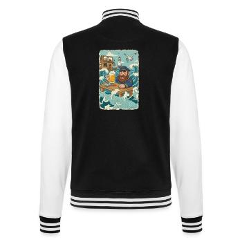 Letzte Nordsee Kneipe - College-Sweatjacke - Schwarz/Weiß - Hinten - Marisol (170cm)