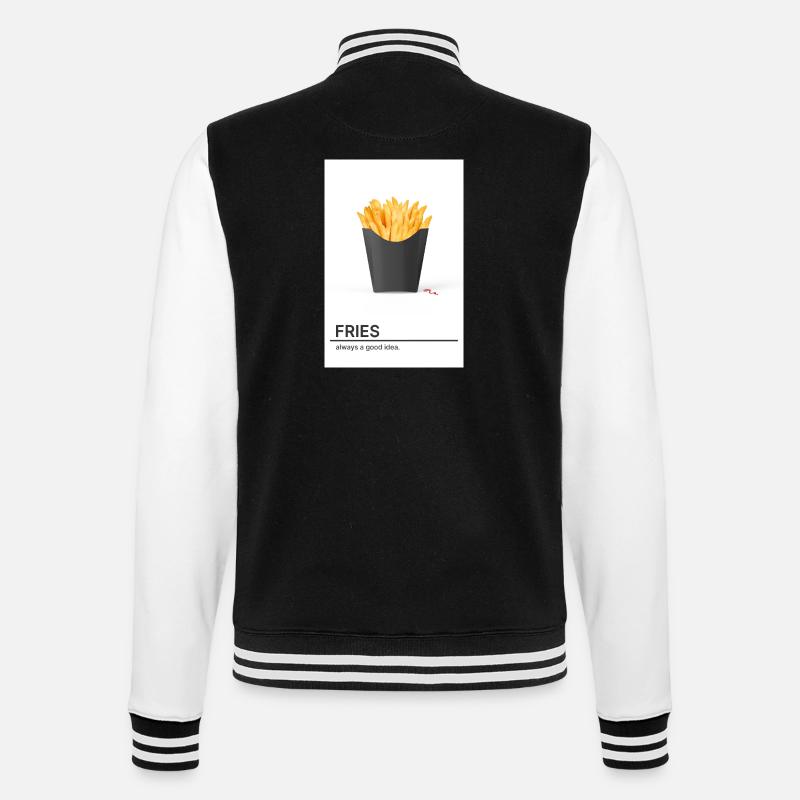 Fries Always A Good Idea - College-Sweatjacke - Schwarz/Weiß
